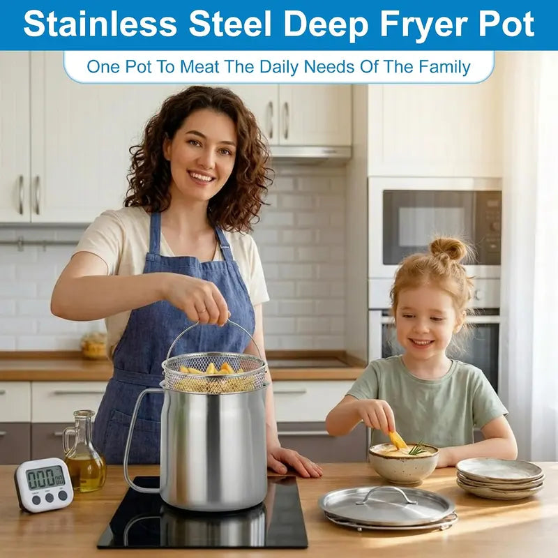 304 Stainless Steel Deep Fryer Pot Set 🍳