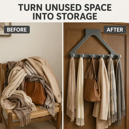 2 Pcs Over-the-Door Triangle Hanging Organizer - No-Drill Slide Installation🚪
