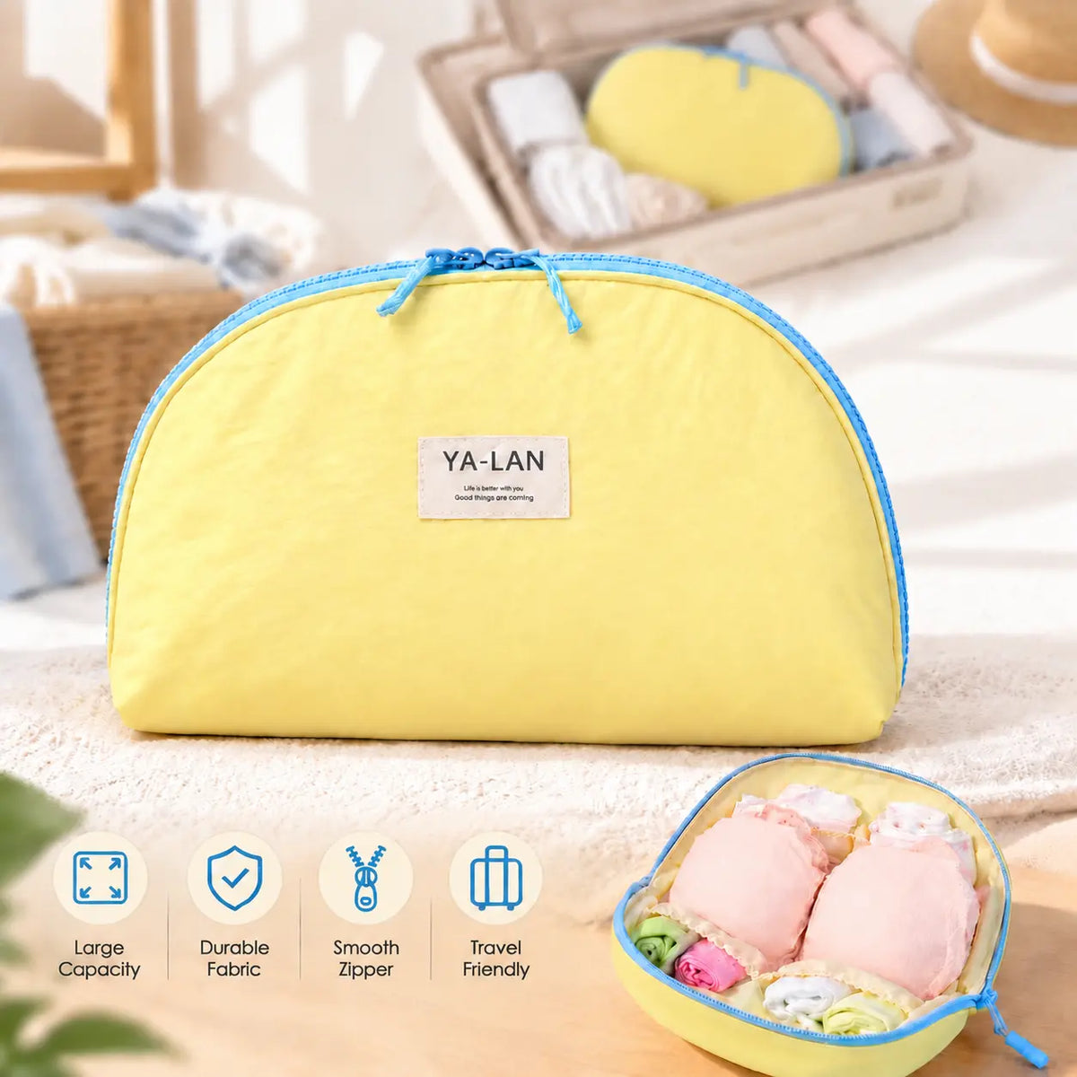3-in-1 Travel Underwear Storage Bag | Bra Panties Socks Organizer Pouch 🧳
