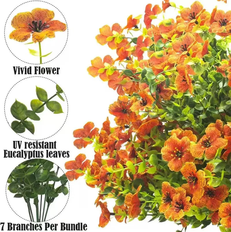 Fall Artificial Flower Halloween 12pcs, UV Resistant Colorful Fake Flower🌼