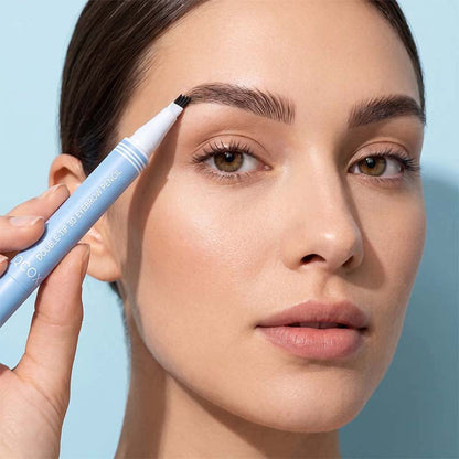 2-in-1 Waterproof Micro-Fork Eyebrow Pen-Tinted Gel Cosmetic🖌️
