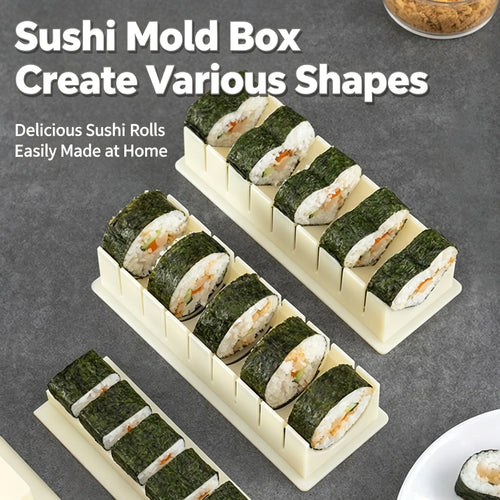 DIY Sushi Maker Mold Set, HIPS Non-Stick Sushi Rolling Tool with Cutting Groove 🍣