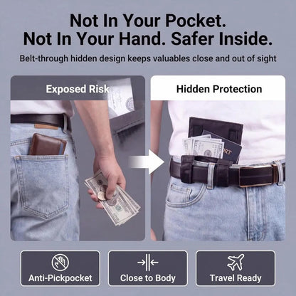 Anti-Theft Passport Pouch, Multifunctional Phone and ID Waist Pouch💳