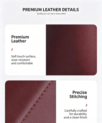 Leather car door storage pocket - double-layer compartments, scratch-proof flannel lining💼