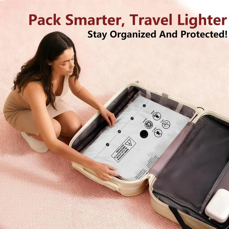 Cordless Travel Vacuum Storage Compression BagSet 7PCS