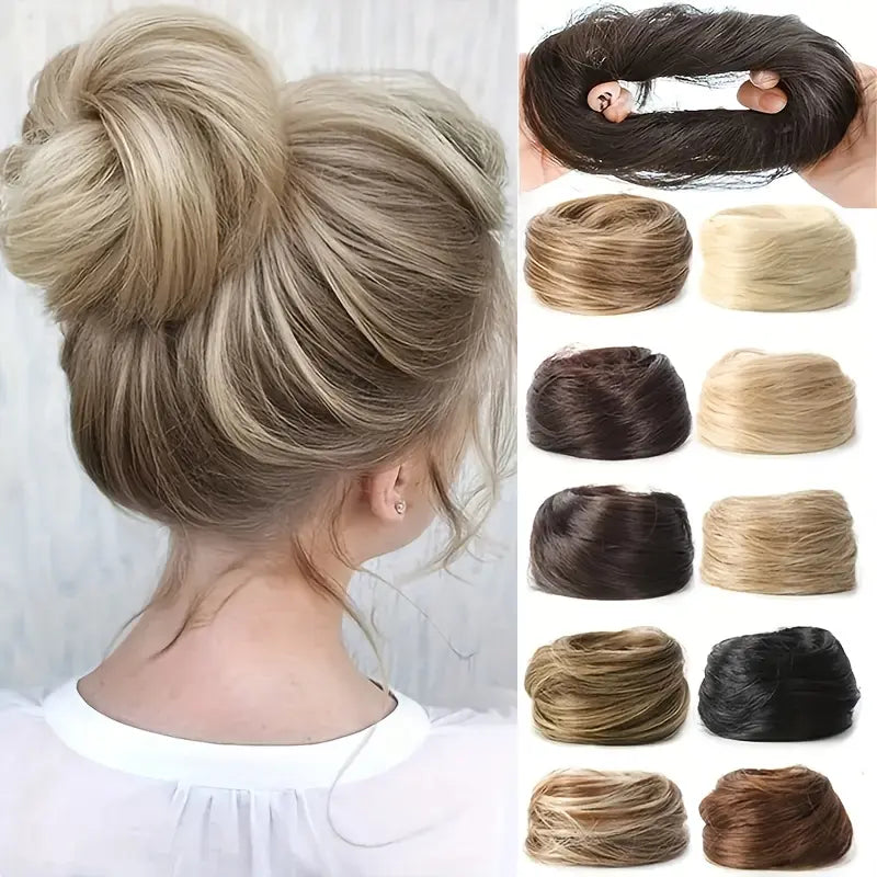 Synthetic Messy Bun Hair Piece for Women, Curly Updo Scrunchie Extension👑 ✨