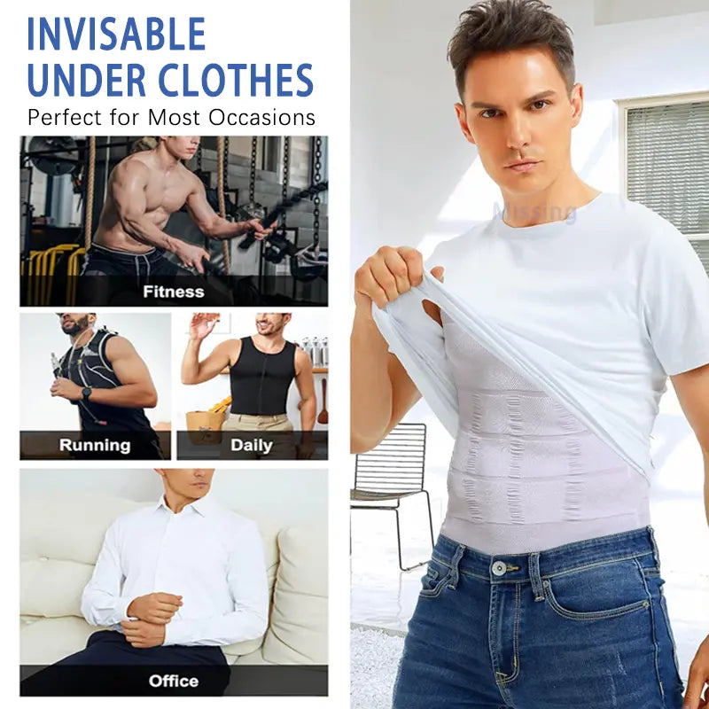 Men Round Neck Compression Tank Top,Men Shaping Vest,Men Sleeveless Shirt Shapewear👕