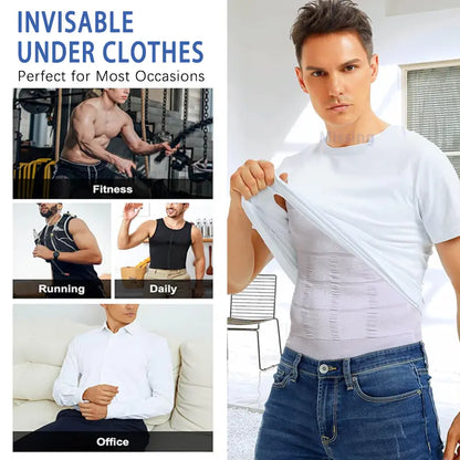 Men Round Neck Compression Tank Top,Men Shaping Vest,Men Sleeveless Shirt Shapewear👕