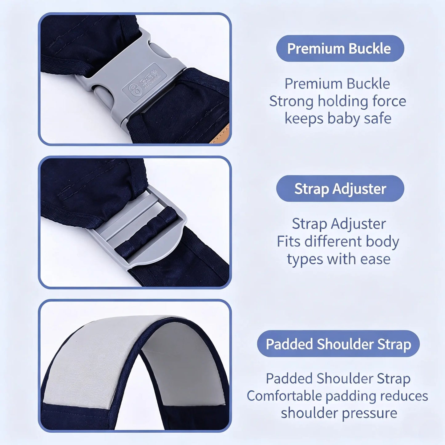 Adjustable single-shoulder portable strap | Lightweight and breathable mesh hip strap🧸