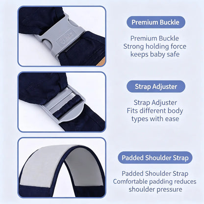 Adjustable single-shoulder portable strap | Lightweight and breathable mesh hip strap🧸