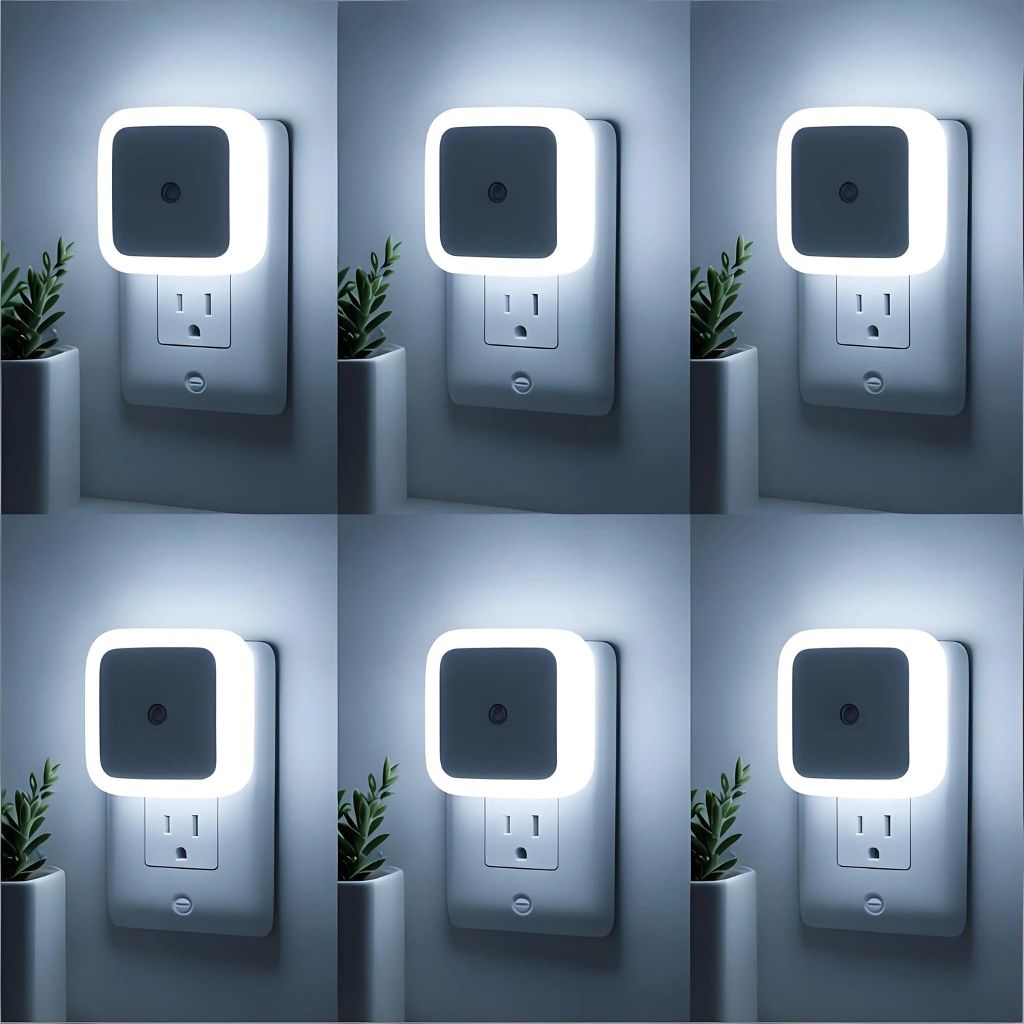 6‑Pack Compact Ultra‑Energy‑Saving Smart LED Night Lights💡