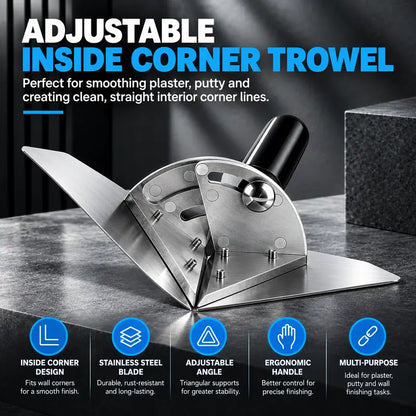 Stainless Interior Corner Finishing Trowel Stainless Steel, Silver Shaped Finishing Tool 🛠️