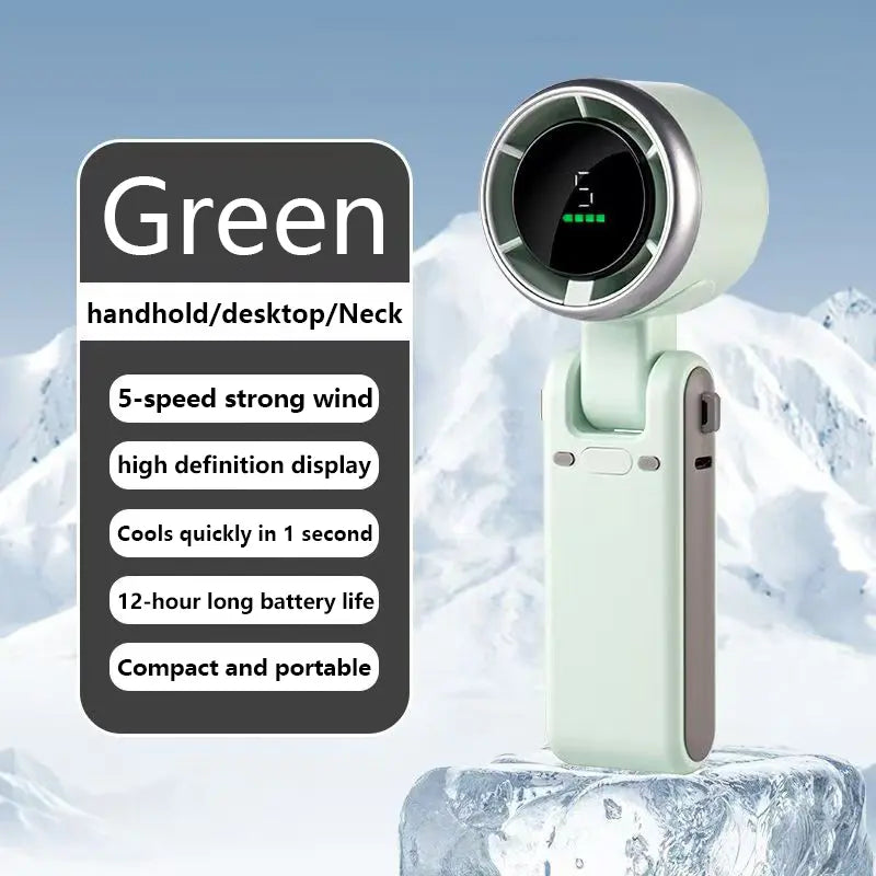 Portable 5-Speed Turbine Fan Rechargeable Handheld Cooler🌬️