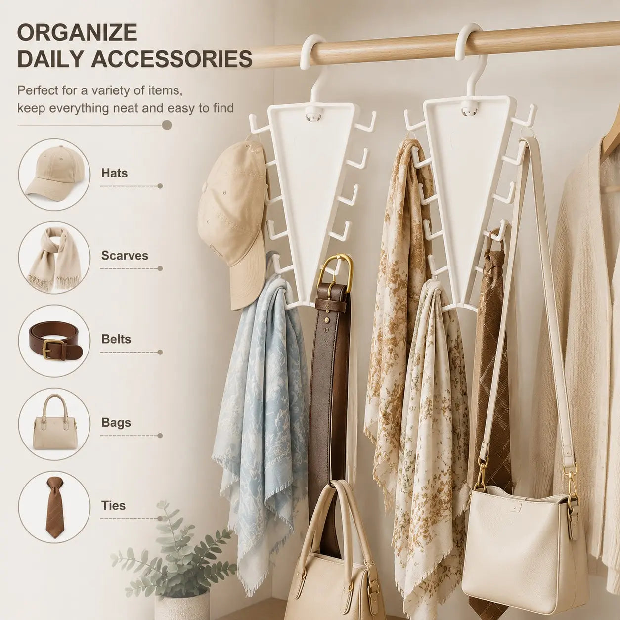 V Shaped Double‑Sided Closet Organizer Hanger👕