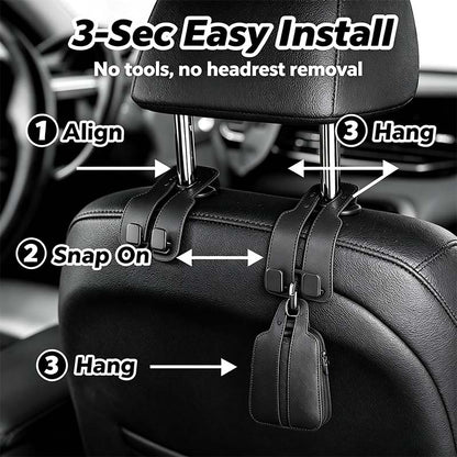Car Seat Headrest Hook, Improved Car Seat Back Double Hooks🚗
