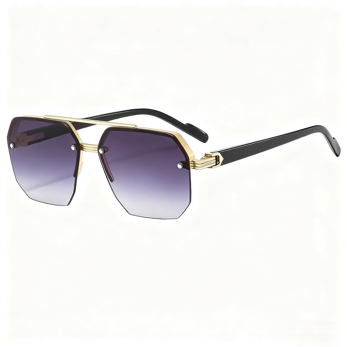 Unisex Retro Square Sunglasses - 1 Pair Polycarbonate Semi-Rimless Double Beam🕶️