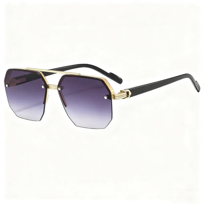 Unisex Retro Square Sunglasses - 1 Pair Polycarbonate Semi-Rimless Double Beam🕶️