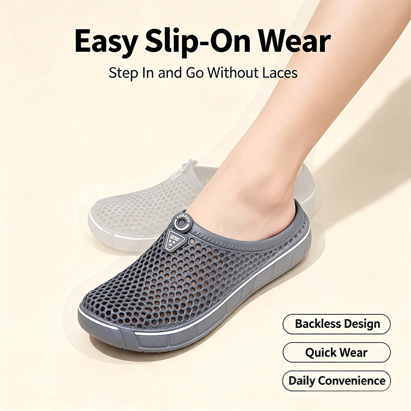 Unisex Quick-Dry Mesh Slip-On Mules,Women's and Men's Lightweight Non-Slip EVA Summer Footwear 🥿