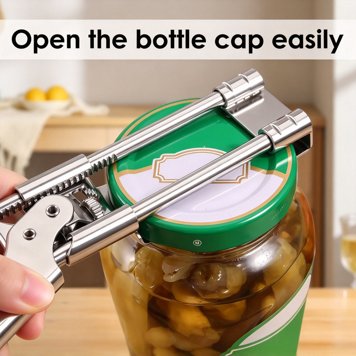 Multifunctional Adjustable Can Opener, Stainless Steel Jar Lid Opener Bottle Opener Tool 🍾