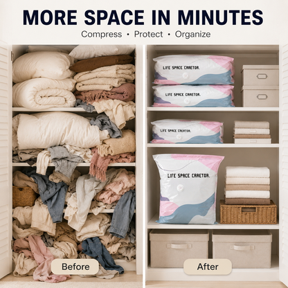 NO-PUMP VACUUM STORAGE BAGS 🧺
