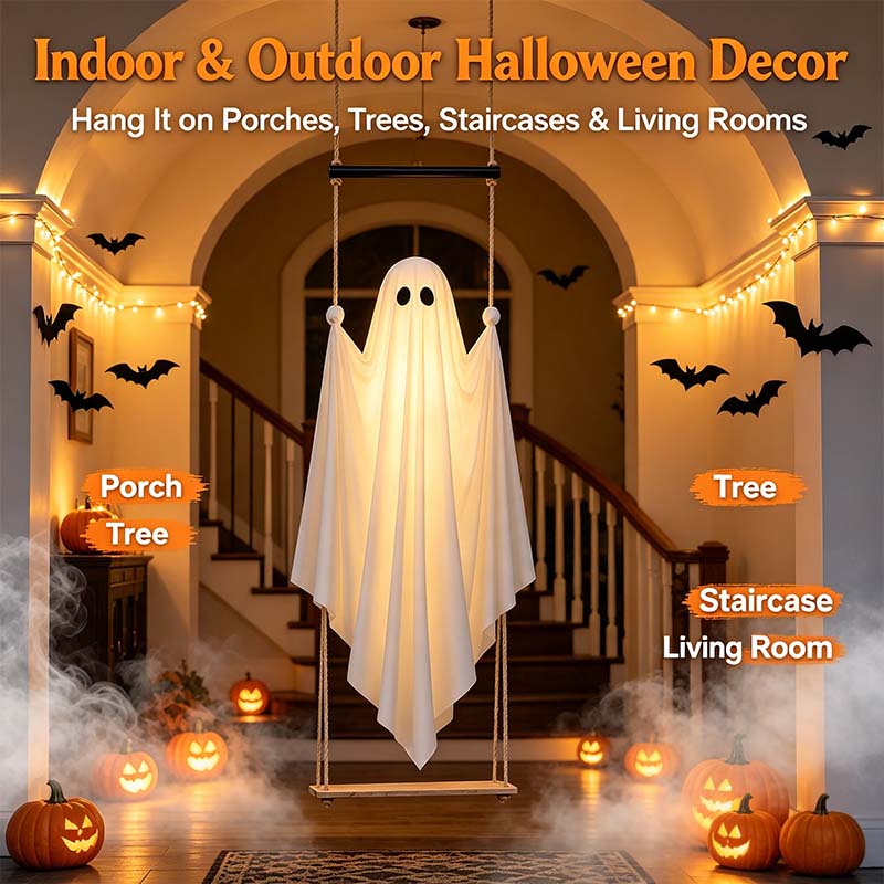 Halloween Decorations Outdoor Pre-Assembled Hanging Swing Ghost 🎃👻