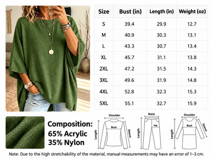 Loose-Fitting, Solid-Color, Casual Knit Sweater for Women, Perfect as An Outer Layer 👚