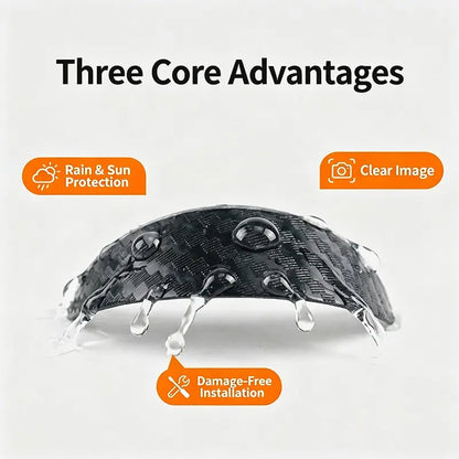 2PCS Car Reverse Camera Rain Cover, Anti‑Fog Waterproof Protection Hood, Carbon Fiber Texture🛡️