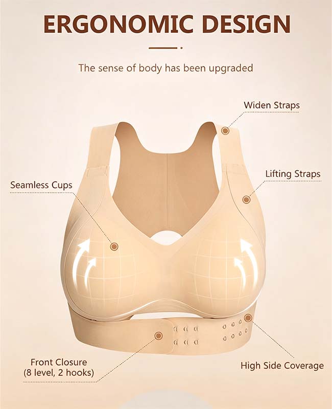 [Postural Correction] Women's Wireless Bra,Soft Breathable Non-removable Moulded Cups🤍