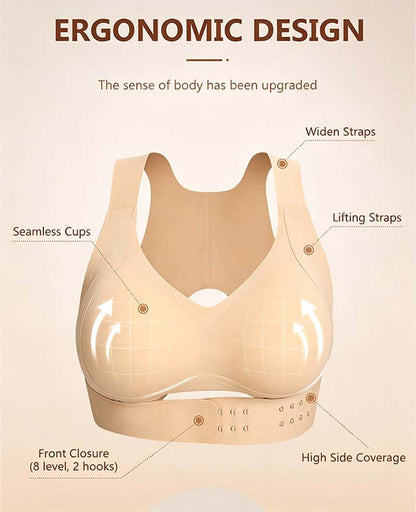 [Postural Correction] Women's Wireless Bra,Soft Breathable Non-removable Moulded Cups🤍
