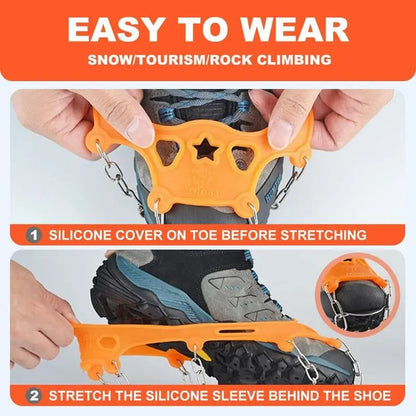 Ice Cleats for Shoes and Boots, Lightweight Crampons Anti-Slip Traction Snow Grips👢