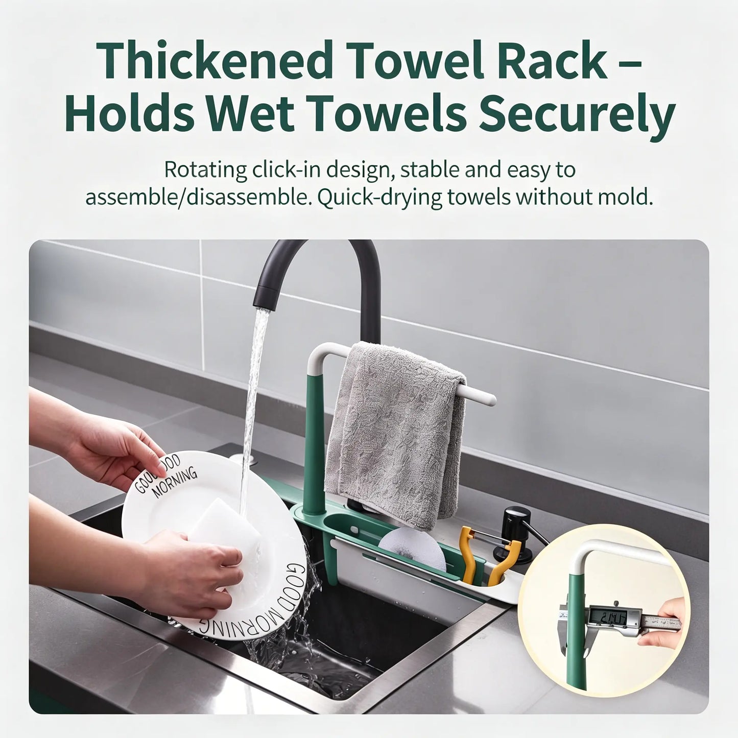 Expandable Sink Organizer Shelf - Waterproof Plastic Rack with No Mold Growth🛁