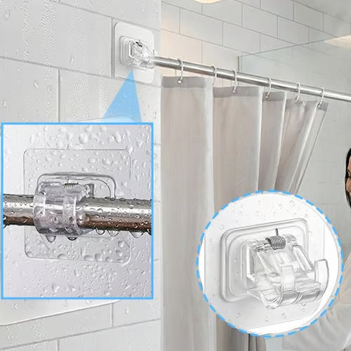 A set of 8PCS Curtain Rod Brackets with Clips-Multifunctional Adjustable Hook🪟