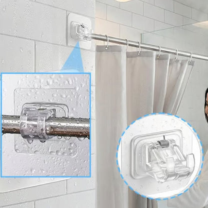 A set of 8PCS Curtain Rod Brackets with Clips-Multifunctional Adjustable Hook🪟