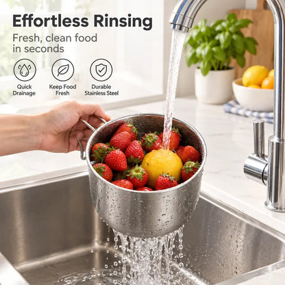 Stainless Steel Sink Hanging Drain Basket, with Handle Fast Draining🚰