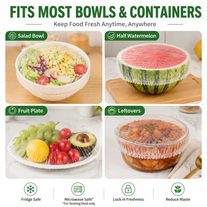 100PCS Disposable Stretch Food Covers for Bowls & Plates🥡