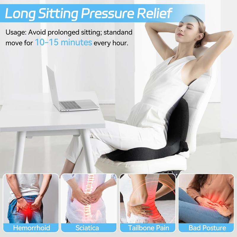 Memory Foam Lumbar Cushion for Car & Office🪑