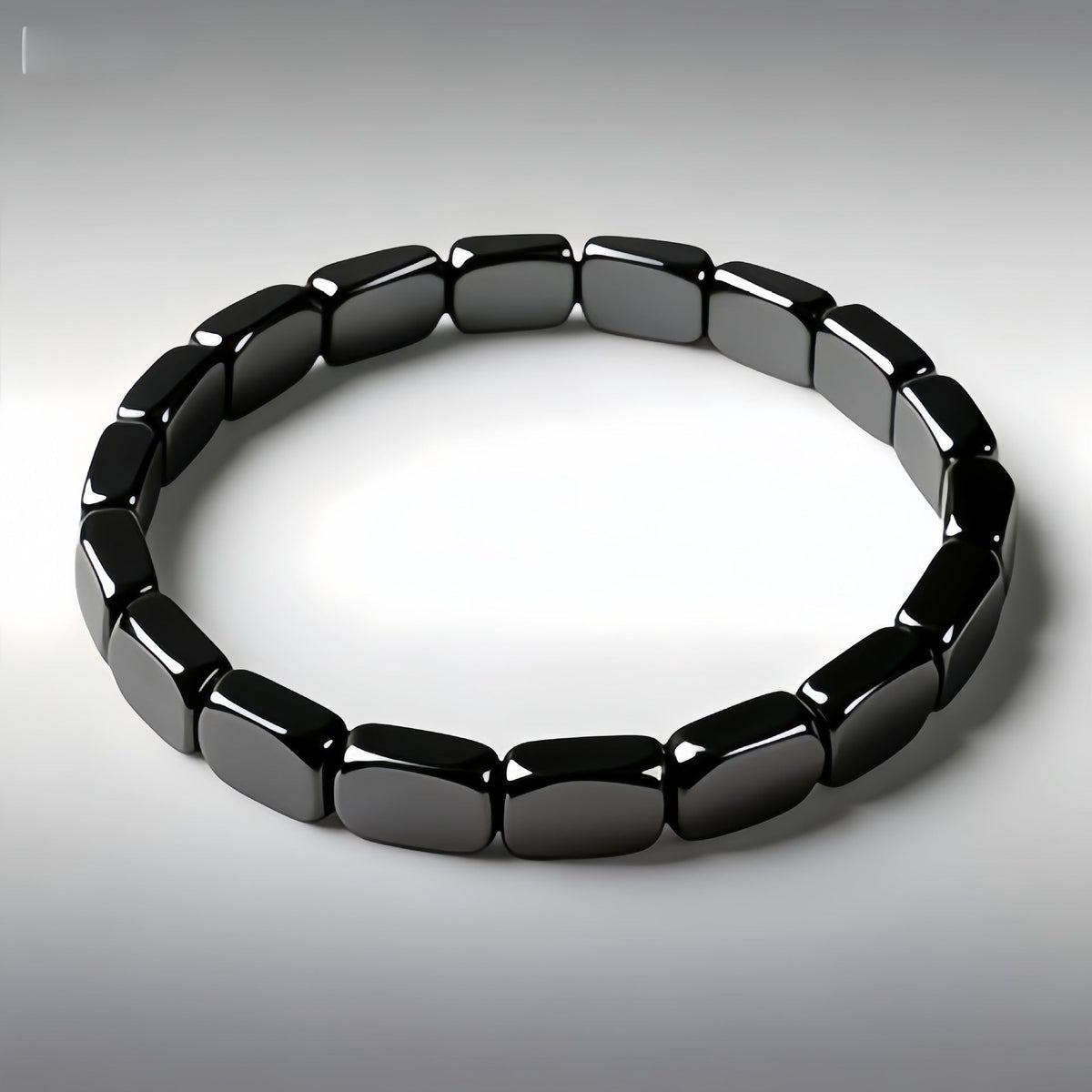 Hematite Beaded Bracelet, Unisex Magnetic Stone Jewelry