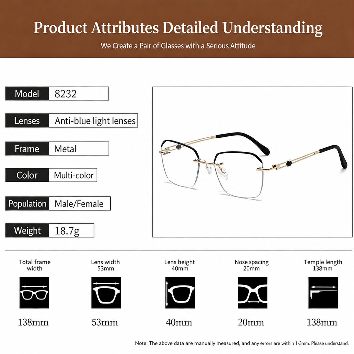 Ultra Light Metal Blue Light Blocking Reading Glasses👓