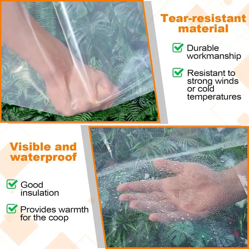 Transparent tarp with flexible and weather resistant surface