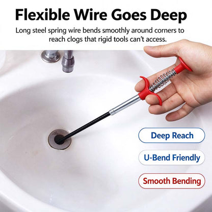 Drain Snake, Drain Clog Remover, 4 Claws Efficient Dredging Steel Wire Drain Hair Cleaner Tool 🪠