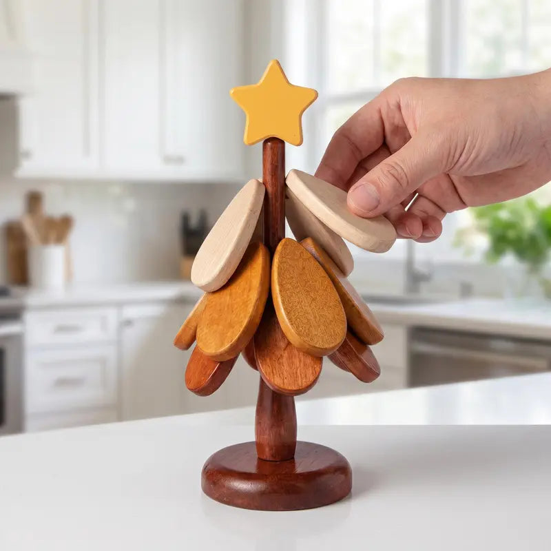 Wooden one tree coaster Solid wood home desktop decoration🎄