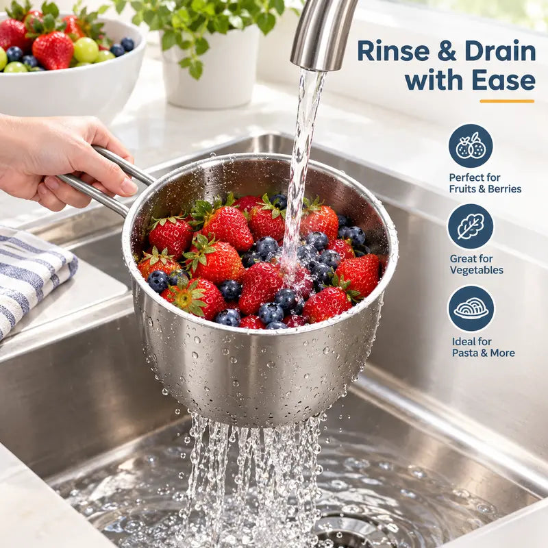 Stainless Steel Sink Hanging Drain Basket, with Handle Fast Draining🚰