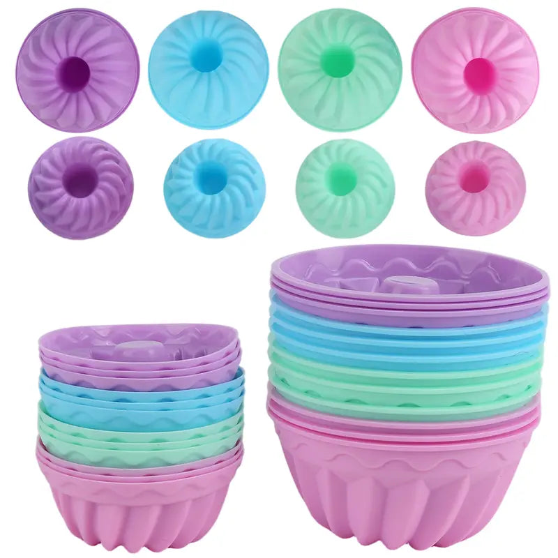24pcs 2.75in Food-Grade Flexible Silicone Baking Cups 🧁