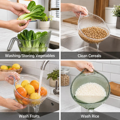 Aesthetic Multifunctional Rice Strainer with Handle 🥣