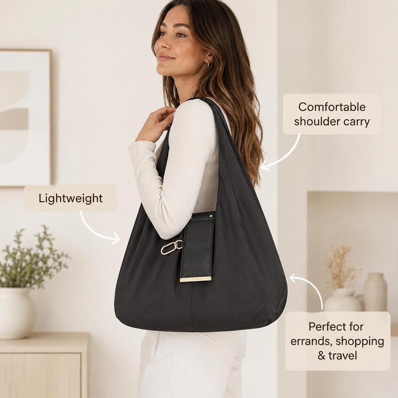 Compact Foldable Keychain Tote Bag, Expandable Reusable Grocery Shopping Bag with Key Ring🛍️