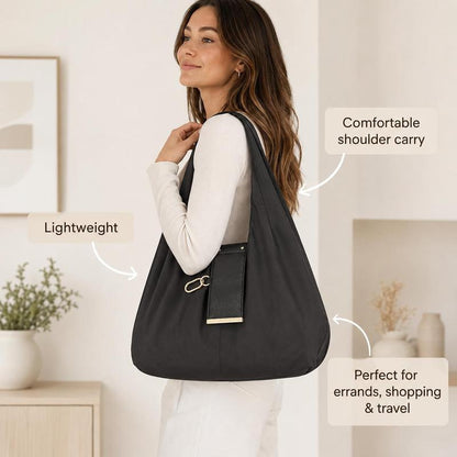 Compact Foldable Keychain Tote Bag, Expandable Reusable Grocery Shopping Bag with Key Ring🛍️
