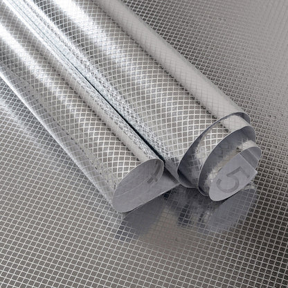 Kitchen Waterproof Oil Proof Aluminum Foil Sticker, Silver Texture Peel🧽