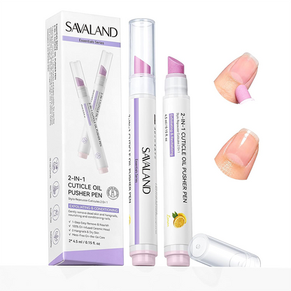2-Pack  2-In-1 Cuticle Remover Pen Ceramic 45° Tip Lemon Oil💅