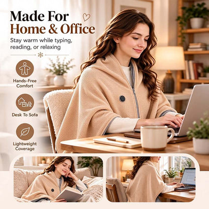 Plush Wearable Heated Wrap & Cordless Thermal Shawl 🧥🔥