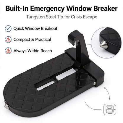 Car Door Step with Safety Hammer, Automotive Compact Anti-Slip Roof Latch Hook Ladder 🚙